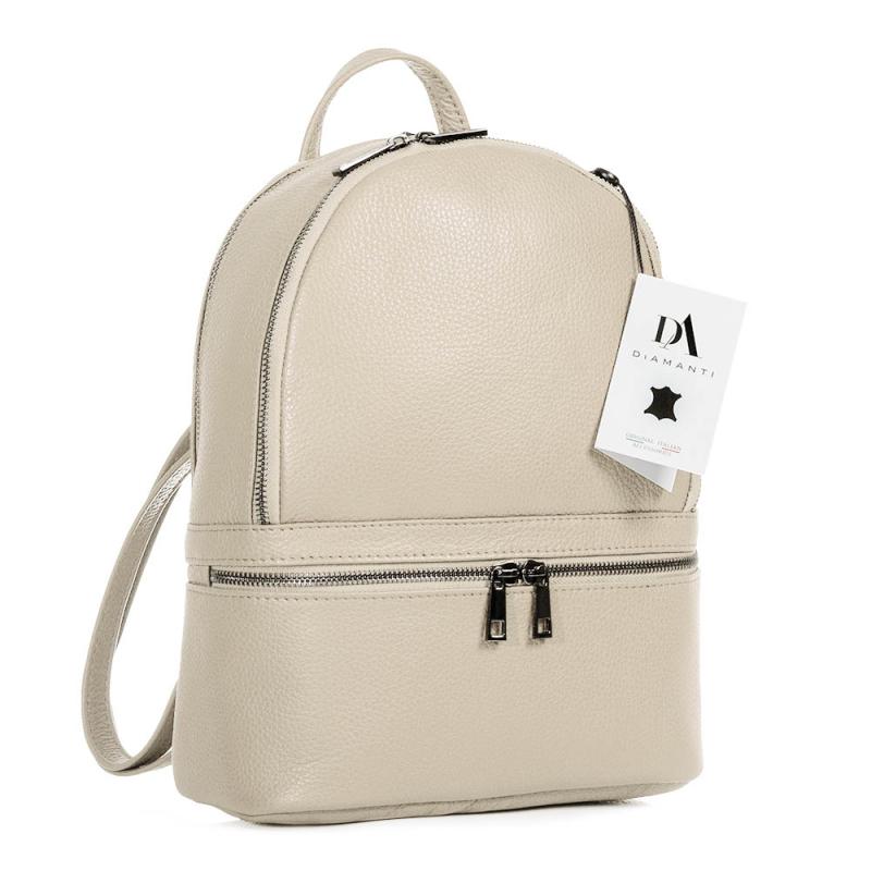 Rucsac dama din piele naturala DiAmanti Francesca Beige